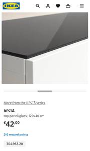 Продам стеклянную столешницу на тумбу Ikea Besta 120x40