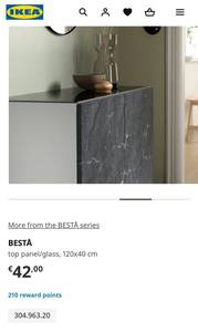 Продам стеклянную столешницу на тумбу Ikea Besta 120x40